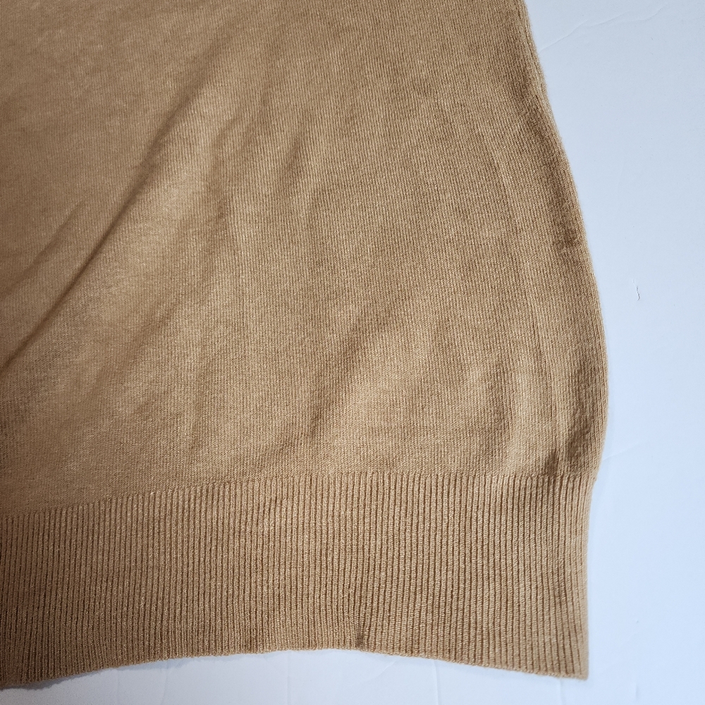 Philosophy Ribbed Mock Neck Sweater Tan Knit 3/4 Sleeve Size XS - Picture 9 of 12